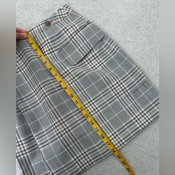 Acne Studios Beige Plaid Cotton Mini Wrap Skirt S - Picture 14 of 16